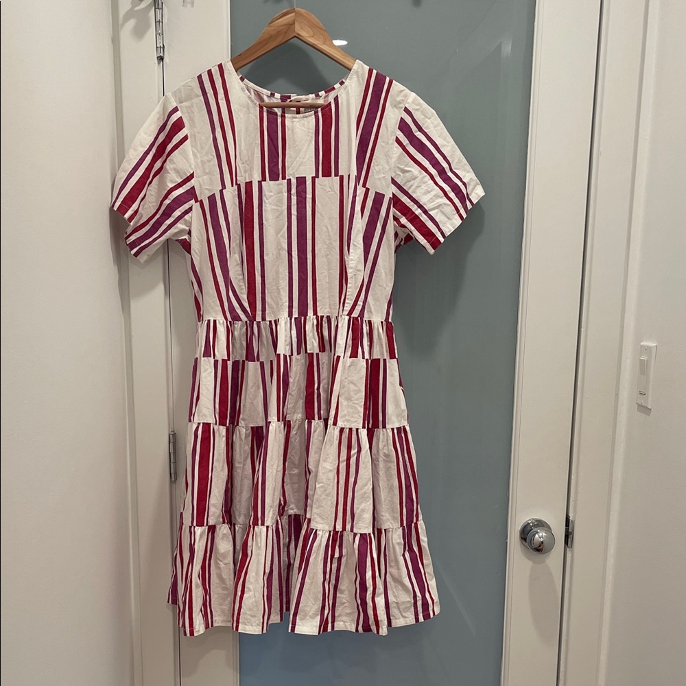 Norblack Norwhite Striped Dress in Red and White 2x/xl (read description)